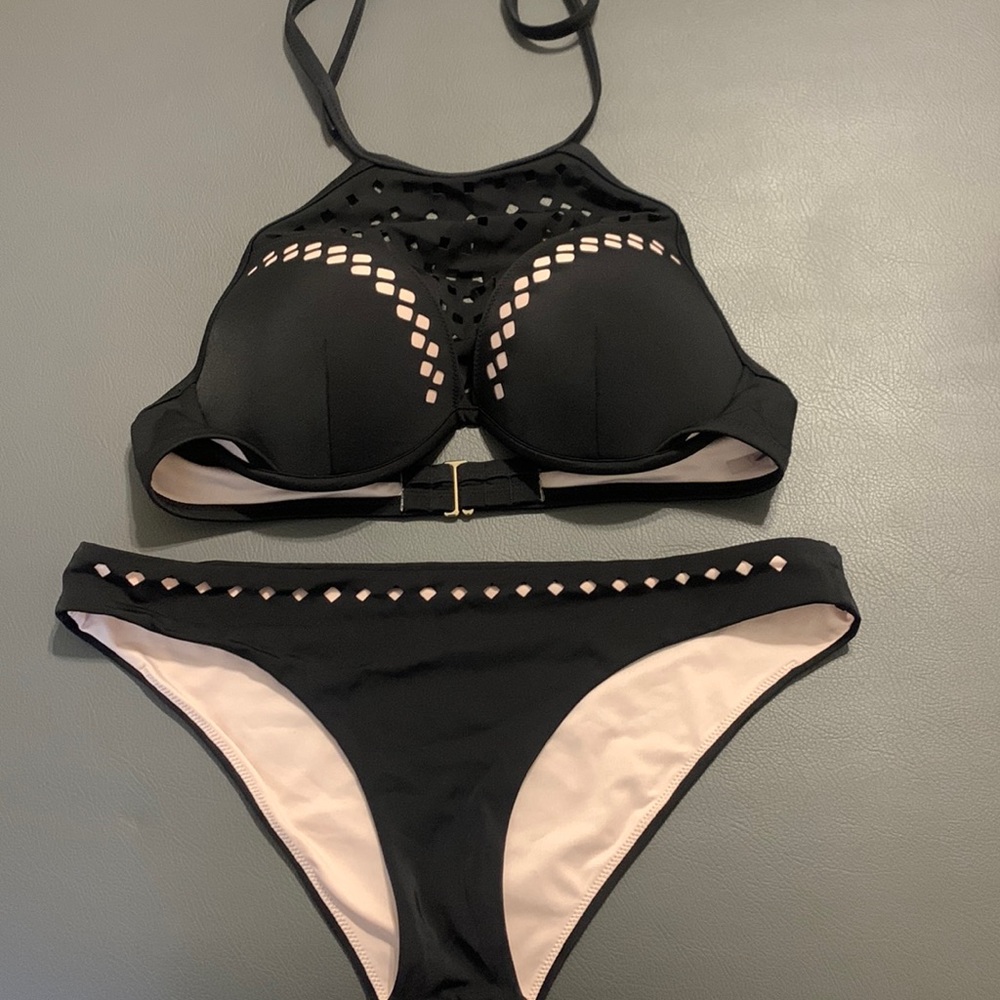 Bikini black and blush pink